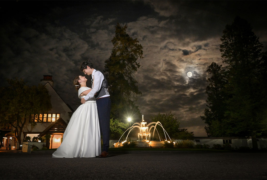 I saw this wild sky as I was leaving and ran back to the the couple for this amazing night wedding photo at the Bull Estate at Addison Oaks in Leonard, Michigan.