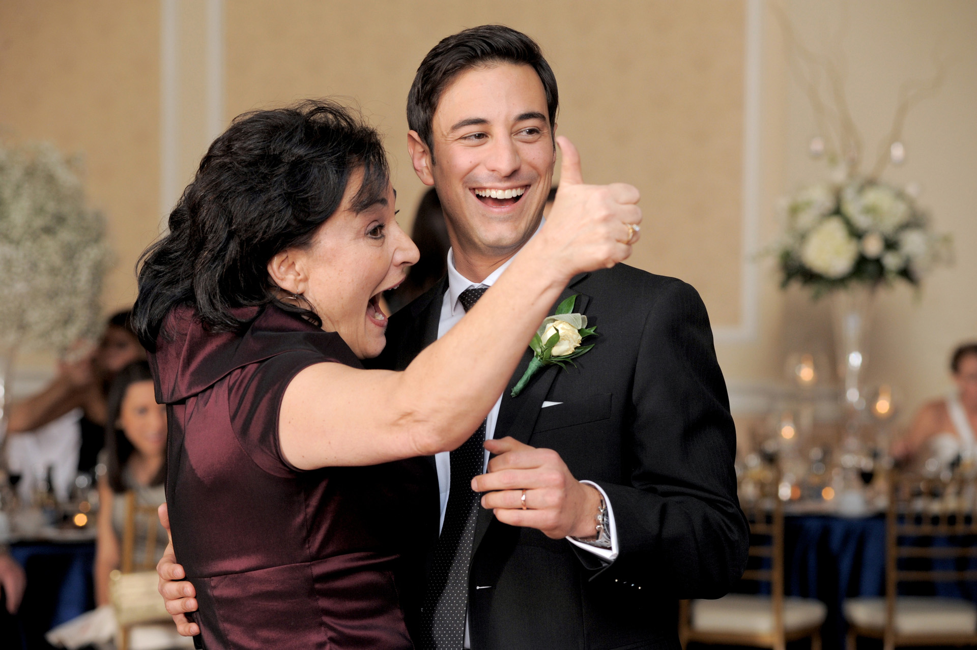 The Historic church Sweetest Heart of Mary and the Dearborn Inn of Detroit's historic church in Detroit and Dearborn, Michigan wedding photographer's photo of the mother / son dance at the wedding reception at the Dearborn Inn in Dearborn, Michigan..