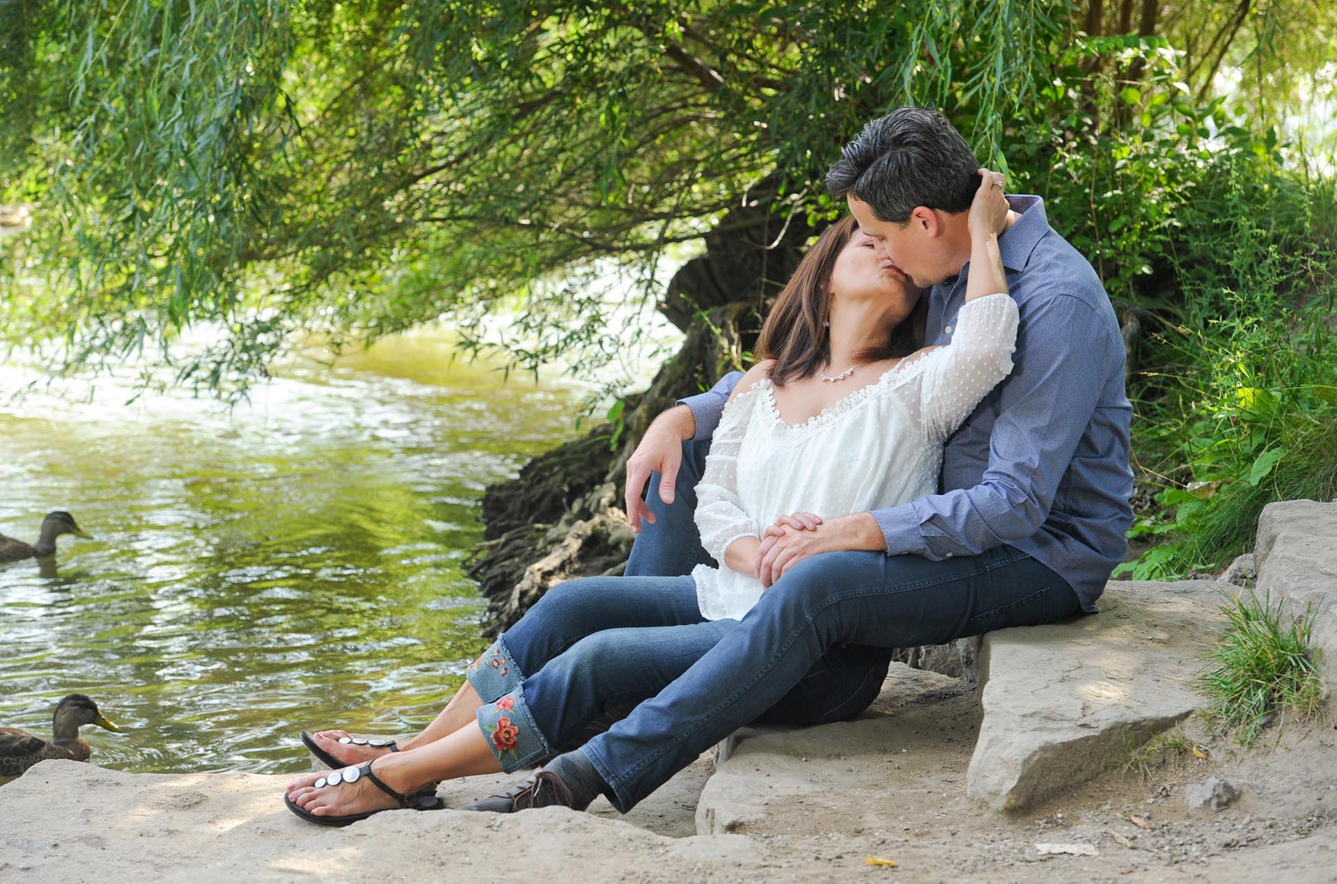 Best Rochester lifestyles photographer's fun and candid engagement photos means capturing joy and personality using different textures and backgrounds like this engagement session in Rochester, Michigan.