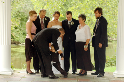 Michigan wedding photographer takes quick and easy family photos between the wedding and the reception at all her Michigan weddings