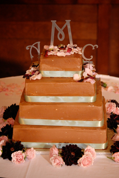 The bride and groom's cake at the Ann Arbor reception